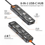 Adaptateur Wiwu HUB USB-C 8 en 1 CB008 – Image 3