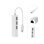 Adaptateur USB C Vers Ethernet Avec Type C USB 2.0 HUB 3 Ports RJ45 – Image 2