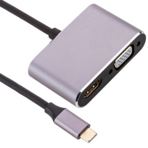 Convertisseur, Hub USB Type-C Vers HDMI, VGA